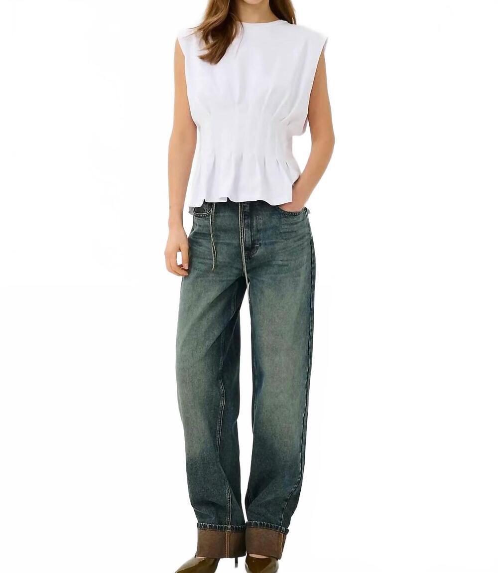 NEW GESTUZ inez sleeveless top in bright white